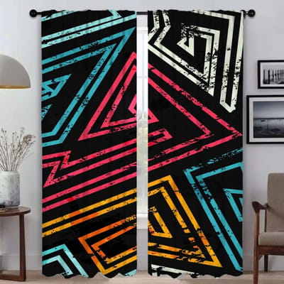 Gordijnen voor woonkamergordijnen Kleurrijk patroon Jaloezieën Tule voor slaapkamer Scheidingsgordijnen 2 stuks Shades W50xH70cmx2pcs-CL