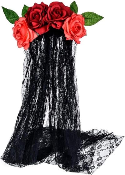 Bloemen Hoofdband - Bloemenkroon - Kostuum Accessoire - Handgemaakte Roos - 1 Stuk - Multicolor