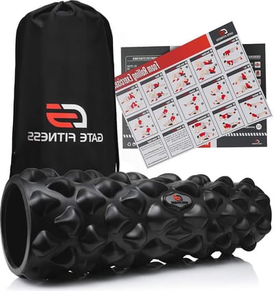 Foam Roller Extra lange 43 cm | Pilatesrol voor nek rug wervelkolom en billen - Triggerpoint massagerol | incl. poster