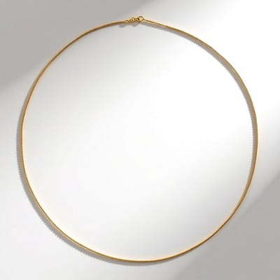 Cavill - 925 Sterling Zilver Halsketting - Goudvergulde Panzerketting 70 cm - Minimalistisch & Elegant - Zilveren Sieraad voor Dames