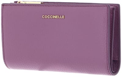 COCCINELLE Leren portemonnee Metallic Soft Wallet Jellyfish paars