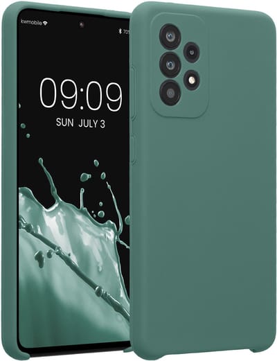 kwmobile telefoonhoesje geschikt voor Samsung Galaxy A52 / A52 5G / A52s 5G - TPU backcover met siliconen coating - Smartphone case in dennengroen