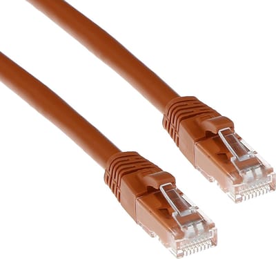 ACT Bruine 15 meter U/UTP CAT6A patchkabel snagless met RJ45 connectoren IB2215