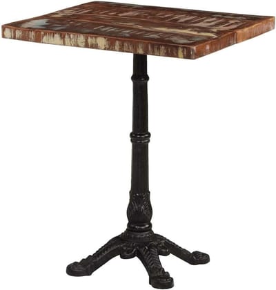 Bistrotafel - Eettafel - Woonkamer Inrichten - Massief oud hout - 60x60x76 cm - Bruin