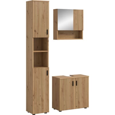 Furnilux Badcombinatie artisan oak 3-delige set met spiegelkast en wastafel 105x192cm
