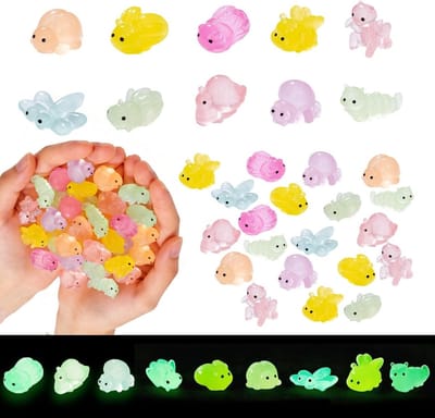 Set van 20 Fluorescerende Mini Harsinsecten, Luminous Figuren voor Nachtdecoratie, Kleine Dieren voor Aquarium, Bonsai en Tuinlandschap, Creatieve DIY Decoratie