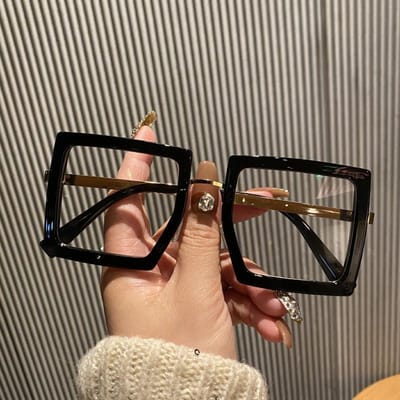 Trendy Grote Montuur Myopie Bril Unisex Mode Oversized Min Sterkte Oogbescherming 0 Tot -4 0 Luxe Vierkant 0