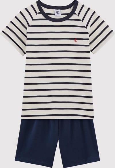 Petit Bateau Katoenen marini�re-pyjama voor jongens Jongens Pyjamaset - Wit