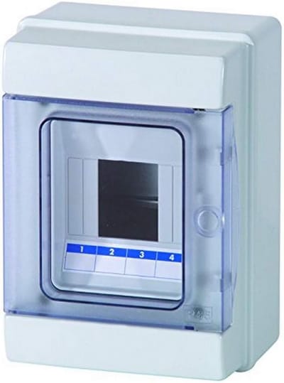 Waterdichte box met 4 modules IP65