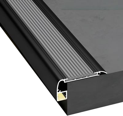 Traprandafwerking met LED - Trapneus profiel - Veiligheid Verbeteren - Antislip aluminium - 99 cm - Grijs