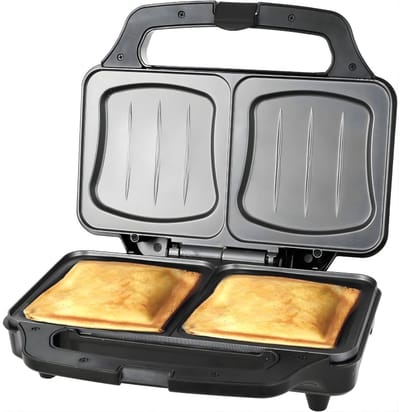 KIRA® Tosti-ijzers - Tosti Apparaat - Antiaanbaklaag - Zwart - 32cm x 27cm x 12cm
