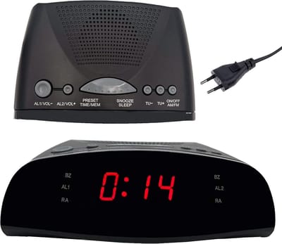 Digitale wekker met LED-display, dubbel alarm en FM-wekkerradio