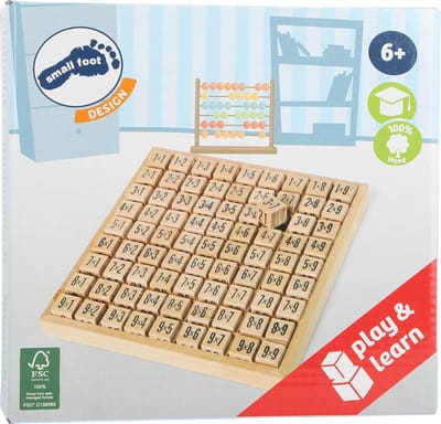 Rekenbord 1x1 - Sommenbord - Rekenen Leren - Houten Constructie - 17x17x2 cm