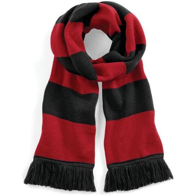 Beechfield Volwassenen Unisex Varsity Scarf (Zwart/Klassiek Rood)