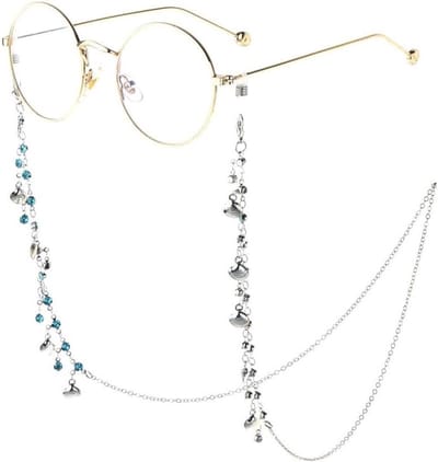 Strass Schelp Ketting Bril Ketting Leesbril Lose Ketting Bril Accessoires(Argento)