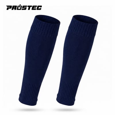 Prostec Voetbalsokken Zonder Voet - Sok Sleeve - Met Grip - 40-46 - Navy