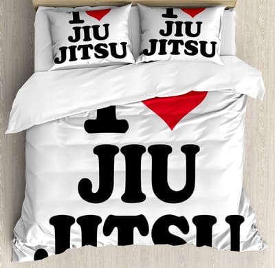 ABAKUHAUS Jiu Jitsu dekbedovertrekset, hoogwaardige zachte en warme driedelige dekbedovertrek met 2 kussenslopen, tweepersoonsbed, zwart donker koraal