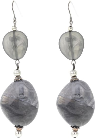 Behave - Oorbellen grijs antraciet - opvallend & boho chic - lang