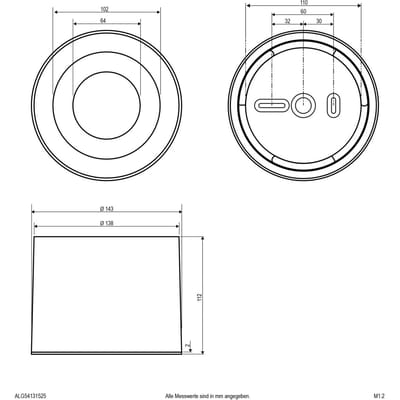 EVN LED plafondspot ALG54, Ø 21,3 cm antraciet