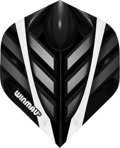WINMAU - Mega Standard Zwart, Wit en Grijs Dartvluchten - 1 set per pakket van elke flight (3 Dartvluchten in totaal)