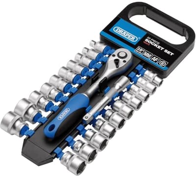 Vierkante Aandrijving Gecombineerde MM/AF Socket en Ratel Set - 22 Stuks 3/8 inch