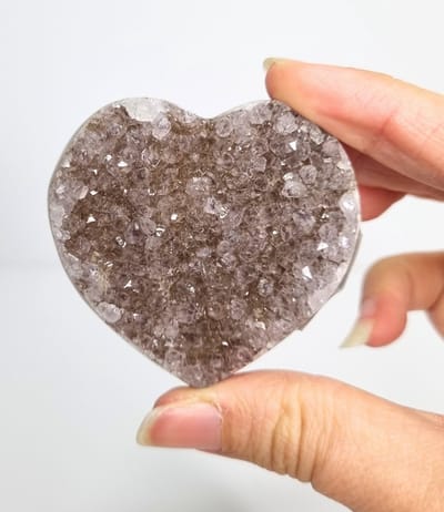 ThaleiaDesign - Amethist hart met agaat - Edelstenen en Mineralen - amethist - Spiritualiteit - Woondecoratie - valentijn - liefde - cadeau - valentijn cadeautje vrouw - valentijn cadeautje voor hem