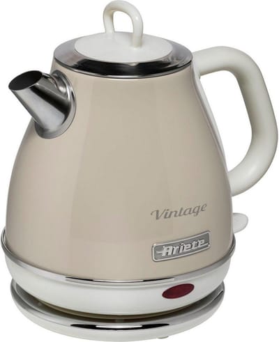Ariete 2868/03 - Vintage waterkoker - 1 liter inhoud - 1630 Watt - draadloos - Beige