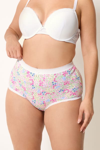 Yours Yourset 5Pack Roze Bloemenprint Lente Volledige Slipssize 62-64
