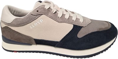 LLoyd Elmore Navy Grey White Sneakers Wit Leer Heren - Blauw - 41