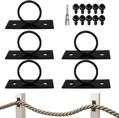 Touwhouder set voor trapleuning en terrasomheining - decoratieve jute hangers (5 stuks)
