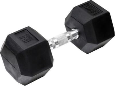 Orange Gym, Hex Dumbbell – 18KG – hexagon dumbbells – neoprene dumbbell