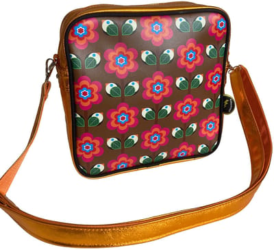 Kunstboer Schoudertas retro Vogel-bloemen