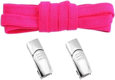 Elastische Schoenveters - Veters zonder strikken - Snel schoenen aan - Verstelbare gespen - 30 gram - Roze