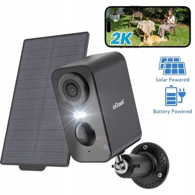 ieGeek ZS-GX3S bewakingscamera wifi met zonnepaneel - 2K bewakingscamera wifi voor buiten - draadloos - accu - nachtzicht in kleur - PIR bewegingsdetectie