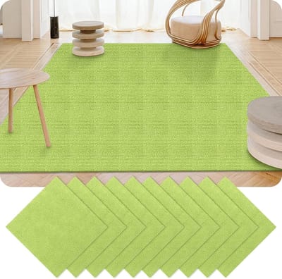 Set van 30 Zelfklevende Tapijttegels 30 x 30 cm voor Kantoor, Woonkamer en Balkon in Groen