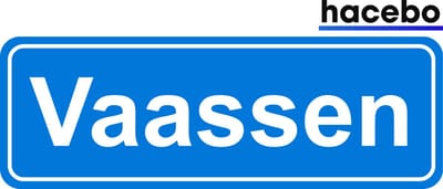 Hacebo - Plaatsnaam Sticker - 29x10 CM - Vaassen sticker - Verkeersborden sticker - grappige cadeaus - Vaassen