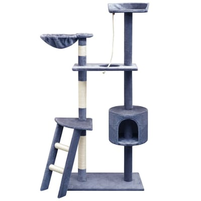 vidaXL - Kattenkrabpaal - met - sisal - krabpalen - 150 - cm - donkerblauw
