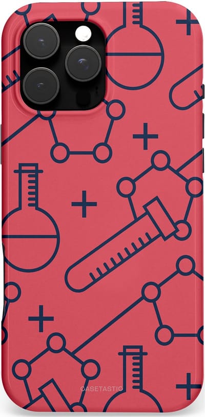 Casetastic Hoesje Geschikt voor Apple iPhone 16 Pro Max Magsafe - Stijlvolle Beschermende Duo-layer Case - Rode Laboratorium