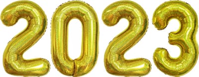 Folie Ballon Cijfer 2023 Oud En Nieuw Versiering Nieuw Jaar Feest Artikelen Happy New Year Glitter Goud - XL Formaat