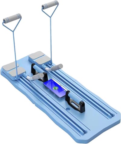 Pilates Reformer - Pilatesbord Fitness - Full Body Training - Opvouwbaar Ontwerp - 93 cm Lengte - Blauw