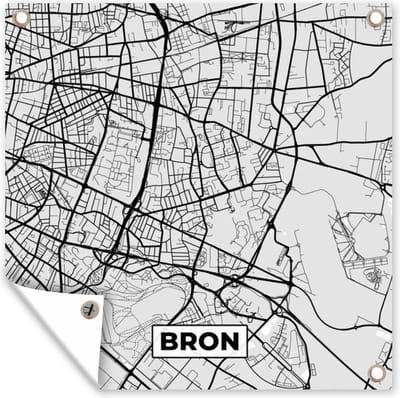 Tuin poster Frankrijk - Bron - Stadskaart - Plattegrond - Kaart - 200x200 cm - Tuindoek