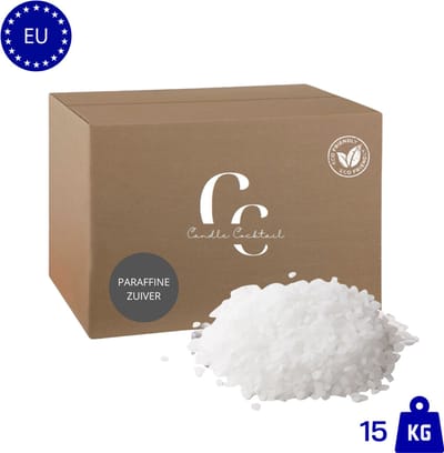 Candle Cocktail® Kwalitatieve Zuivere Paraffine | 15 KG | Kaarsenwas | Smeltpunt 56–58°C | Gietwas | Voor Kaarsen Maken | Schoon Brandend | Snelle Stolling | Harde Kaarsen | Waxmelts | Paraffinewas