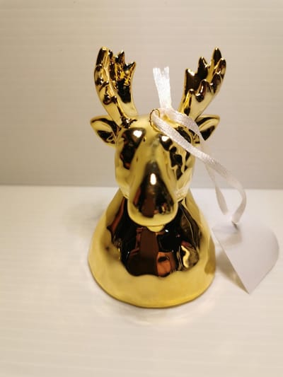 Kersthanger Gouden Eland Kerstbelletje Kerstbal