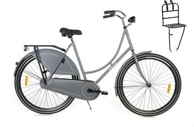 Wheelerz omafiets grijs met voordrager