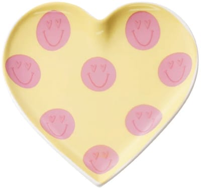 Sieraden Schaaltje | Hart Smiley | Geel Roze 9.5 cm | Amberblok | Amuse | Woonaccessoires | Woonaccessoire | Decoratie | Decoratief | Deco | Vrienden | Moederdag | Vakantie | Sushi | Bonbons | Accessoires