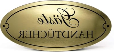 Gasten Handdoek Bord - Decoratief Bord Deur - Badkamer Decoratie - Gegraveerd Opschrift Zwart - 15 x 7 cm - Goud