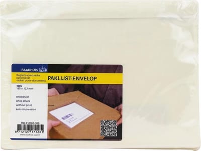 Raadhuis paklijstenvelop A6 - 165x122mm - onbedrukt - 100 stuks