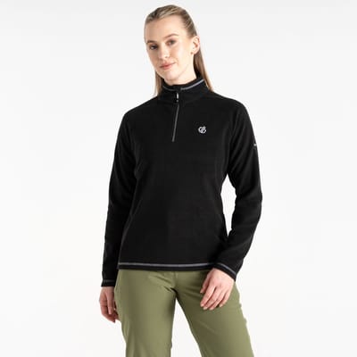 Dare2B, Freeform II Lichtgewicht Dames Fleece met halve rits, Zwart, Maat 44