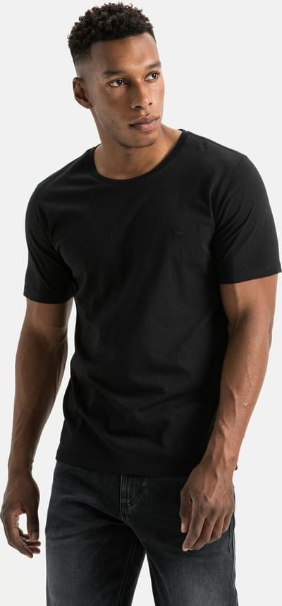 camel active T-Shirt in zuiver katoen - Maat menswear-S - Zwart