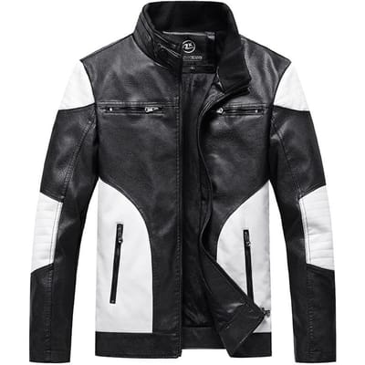 Nouvelle Veste en Velours pour Homme en Cuir Printemps et Automne Décontracté Style Coréen Col Montant Veste en Cuir PU Tendance 3XL black